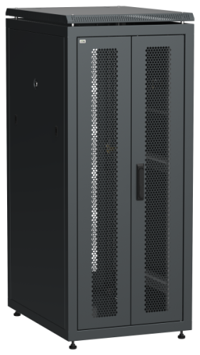 IEK Шкаф напольный сетевой 19' LINEA N 28U 600х800мм передняя распашная перфорированная дверь задняя перфорированная черный (LN05-28U68-2PP)