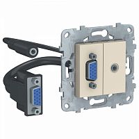 SCHNEIDER ELECTRIC Розетка UNICA NEW HD15+Minijack бежевый (NU593244)