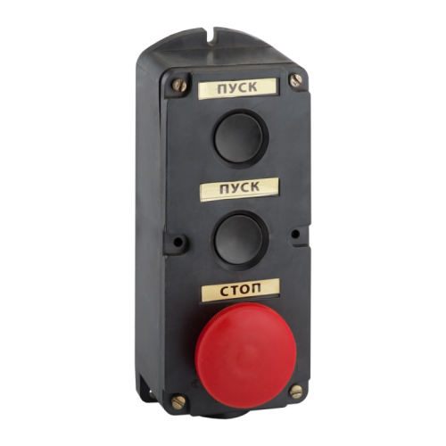 KEAZ Пост кнопочный ПКЕ 212-3-У3-IP40-КЭАЗ  (красный гриб) (150751)