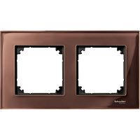 SCHNEIDER ELECTRIC Рамка 2 поста стеклянная махагон (MTN4020-3215)