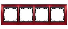 SIMON Рамка на 4 поста, S82, гранатовый металлик - графит (82844-37)