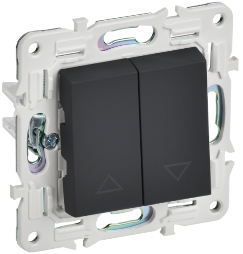 IEK SKANDY Выключатель жалюзи 10А SK-V12G графит  (SK-V15-0-10-K53)