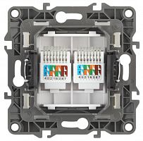 ЭРА Розетка информационная двойная 2XRJ45, , перламутр, 12-3108-15 (Б0019357)