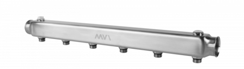 MVI Коллектор нержавеющая сталь 1'1/4 х 6 выходов 1/2' НР межосевое 100 мм (ML.406.07)