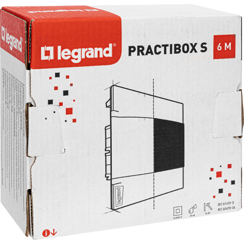 LEGRAND Practibox S Пластиковый щиток встраиваемый (в полые стены) 1X6 Дымчатая дверь (134576) фото 5