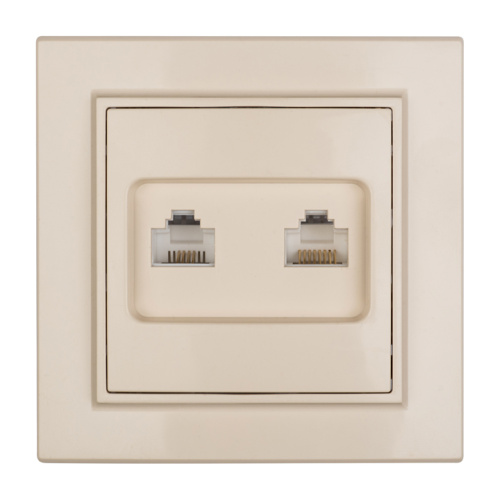 EKF Розетка RJ-45+Phone СП бежевый Минск (ERK00-135-20) фото 2