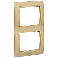 LEGRAND Galea Life Рамка 2 поста вертикальная кожа Havana (771993 )