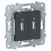 SCHNEIDER ELECTRIC Коннектор USB UNICA NEW 2-местный антрацит (NU542754)
