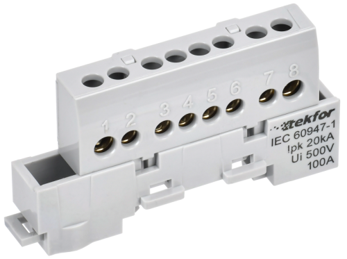 IEK TEKFOR Шина L фаза изолированная на универсальном держателе 6х9-8-Ср  (TF-NN10-08-KL-K03)