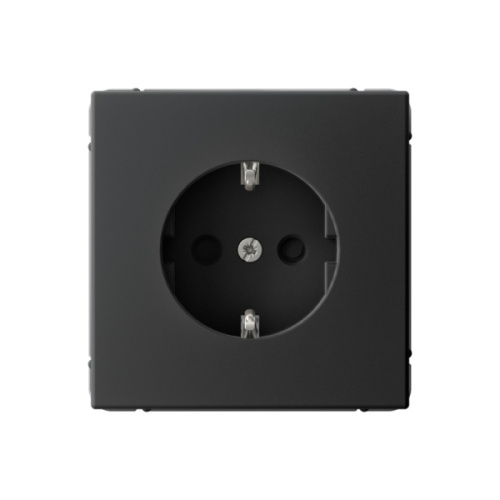 Systeme Electric ARTGALLERY Розетка с заземлением со шторками, 16А, механизм, карбон (GAL001045)