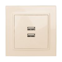 EKF Розетка Минск USB 2-местная СП 2,1А бежевая (ERR-2USB-200)