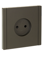 IEK FORTE&PIANO Розетка 1-местная без заземления с защитными шторками винтовое крепление 10А FP317 серый  (FP-R13-10-K03)