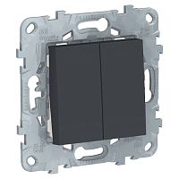 SCHNEIDER ELECTRIC Выключатель UNICA NEW двухклавишный схема 5 антрацит (NU521154)