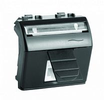 DKC BRAVA Розетка телефонная RJ12 2 модуля черная (77121N)