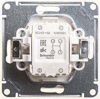 SCHNEIDER ELECTRIC Выключатель одноклавишный, двухполюсный, 10АХ, механизм, белый (VS210-152-1-86)