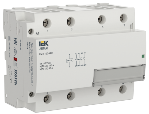 IEK ARMAT Контактор модульный KMR 100А 230В AC 4НО  (AR-KMR10-100-40-230)