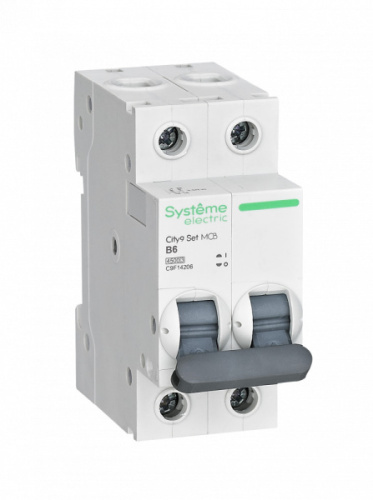 Systeme Electric Выключатель автоматический двухполюсный 6А B 4.5kA 230В City9 Set (C9F14206)