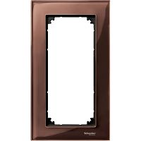 SCHNEIDER ELECTRIC Рамка 2 поста стеклянная без перегородки махагон (MTN4025-3215)