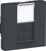 SCHNEIDER ELECTRIC Розетка UNICA MODULAR компьютерная RJ45 одиночная категория 5е UTP 2 модуля антрацит (NU341154)