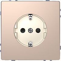 SCHNEIDER ELECTRIC Розетка D-Life 16А с заземляющим контактом и      шторками шампань SD (MTN2300-6051)