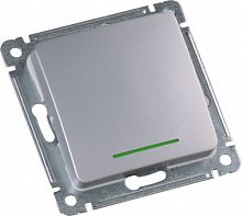 HEGEL MASTER Переключатель одноклавишный с индикацией, скрытой установки, в рамку, серебро (ВС10-462-06)