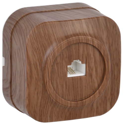 IEK GLORY Розетка одноместная наружная телефонная дуб (ETH10-K24) IEK GLORY Розетка одноместная наружная телефонная дуб (ETH10-K24)