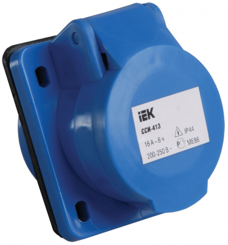 IEK Розетка с заземлением 413 скрытая 2Р+Е 16А 220В IP44
