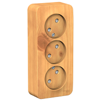 SCHNEIDER ELECTRIC Розетка BLANCA наружная трехпостовая, без заземления, со шторками, с изолирующей пластиной, 16А, 25 (BLNRA001315)