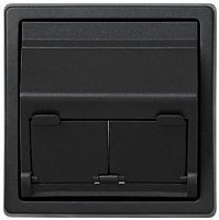 SIMON Адаптер на 2 RJ45(12) 75528-, 75540-, 75541-, 75544-39, 75542-30, наклон., S73L, графит (73086-62)