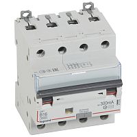 LEGRAND Выключатель автоматический дифференциального тока DX3 B16А 4П 300mА-АC (411359 )