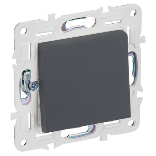 IEK SKANDY Выключатель 1-клавишный перекрестный 10А SK-V03G графит  (SK-V13-0-10-K53)