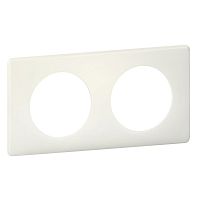 LEGRAND Рамка, двухпостовая, белая перкаль (066702 )