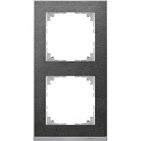 SCHNEIDER ELECTRIC M-Pure Decor Рамка 2 поста сланец/алюминий (MTN4020-3669)
