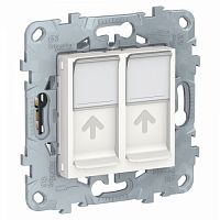 SCHNEIDER ELECTRIC Розетка UNICA NEW компьютерная RJ45 двойная категория 6 UTP белый (NU542418)