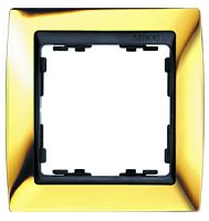 SIMON Рамка на 1 пост, S82, золото - графит (82814-66)