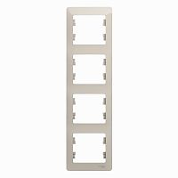 SCHNEIDER ELECTRIC GLOSSA Рамка 4-постовая вертикальная молочный (GSL000908)