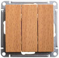 SCHNEIDER ELECTRIC W59 Выключатель трехклавишный скрытый в рамку 16А бук (VS0516-351-8-86)