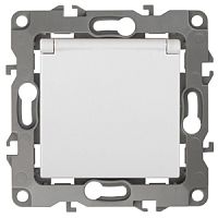 ЭРА Розетка 2P+E Schuko со шторками с крышкой, 16A-250В, , белый, 12-2103-01 (Б0014693)