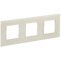 IEK SKANDY Рамка 3-местная SK-F23B стекло беж.  (SK-M32-G-K10)