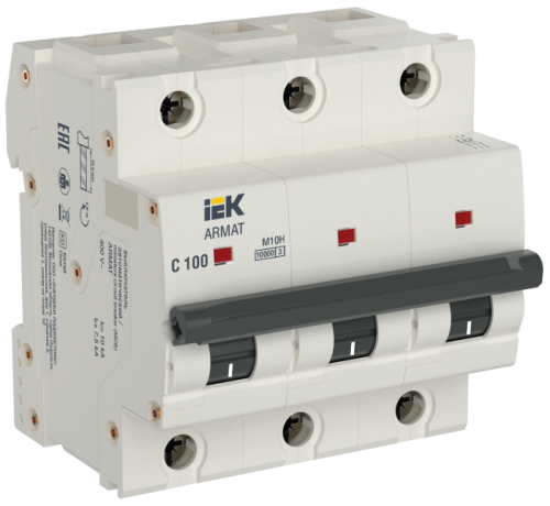 IEK ARMAT Автоматический выключатель M10H 3P C 100А (AR-M10H-3-C100) IEK ARMAT Автоматический выключатель M10H 3P C 100А (AR-M10H-3-C100)