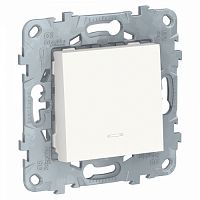SCHNEIDER ELECTRIC Выключатель UNICA NEW одноклавишный кнопочный с подсветкой схема 1а 10A белый (NU520618N)