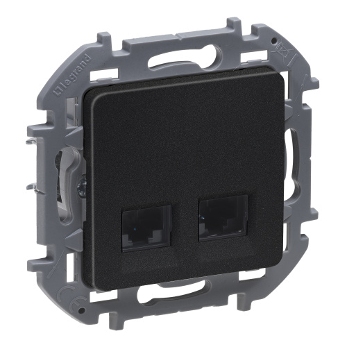 LEGRAND INSPIRIA Двойная розетка RJ 45 - категория 6 - UTP -  - антрацит (673843) фото 2