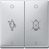 SCHNEIDER ELECTRIC Клавиша 2шт перечеркнутый звонок/горничная алюминий (MTN412660)