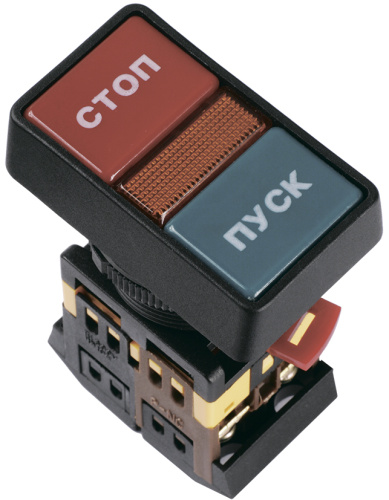 IEK Кнопка PPBB-30N Пуск-Стоп с подсветкой неон 1з+1р 240В (BBD21-PPBB-K51)