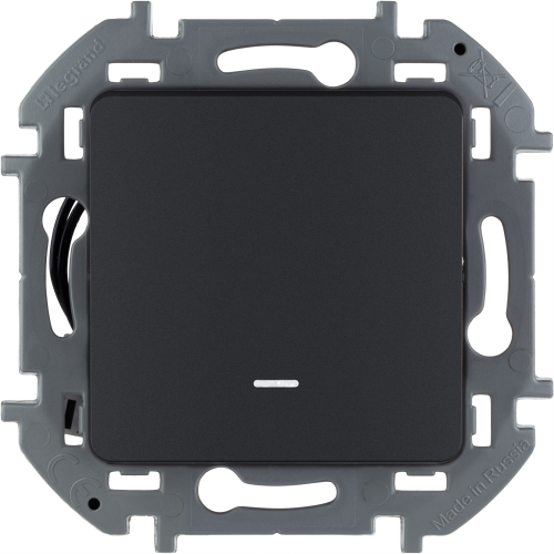 LEGRAND INSPIRIA Переключатель одноклавишный с подсветкой/индикацией   для скрытого монтажа,цвет &quot;Антрацит&quot;, номинальный ток 10 А, напряжение ~250В (673663) фото 2