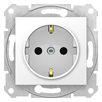 SCHNEIDER ELECTRIC SEDNA Розетка 16А c з/к, со шторками, быстрозажимные клеммы, БЕЛАЯ (SDN3001721)
