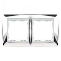 SIMON Рамка на 2 поста, S82, хром - белый (82624-63)