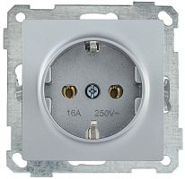 IEK РС11-1-0-Б Розетка с заземляющим контактом 16А BOLERO серебряный IEK  (ERB11-K23-16)
