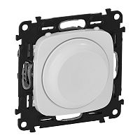 LEGRAND Valena ALLURE Светорегулятор с поворотной ручкой универсальный 300Вт без нейтрали С лицевой панелью (752760 )