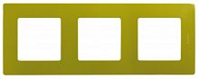 LEGRAND ETIKA Рамка 3 поста зеленый папоротник (672543 )